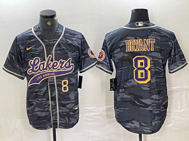 Men Los Angeles Lakers 8 Bryant Camo Jointly Nike 2024 NBA Jersey style 1